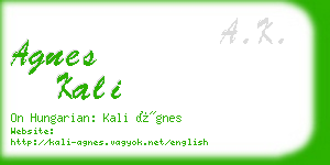 agnes kali business card